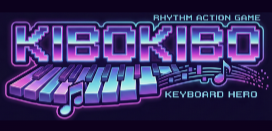 Kibokibo 리듬 게임 인터페이스 - 4레인 노트 낙하 화면